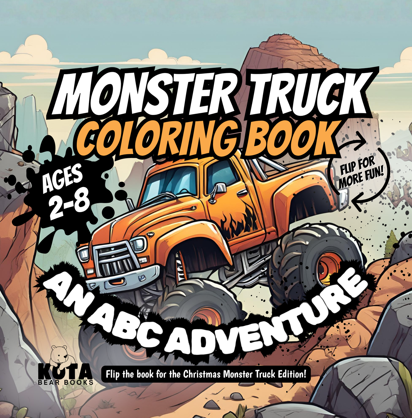 2 in 1 Flip It!  Monster Truck Coloring Book