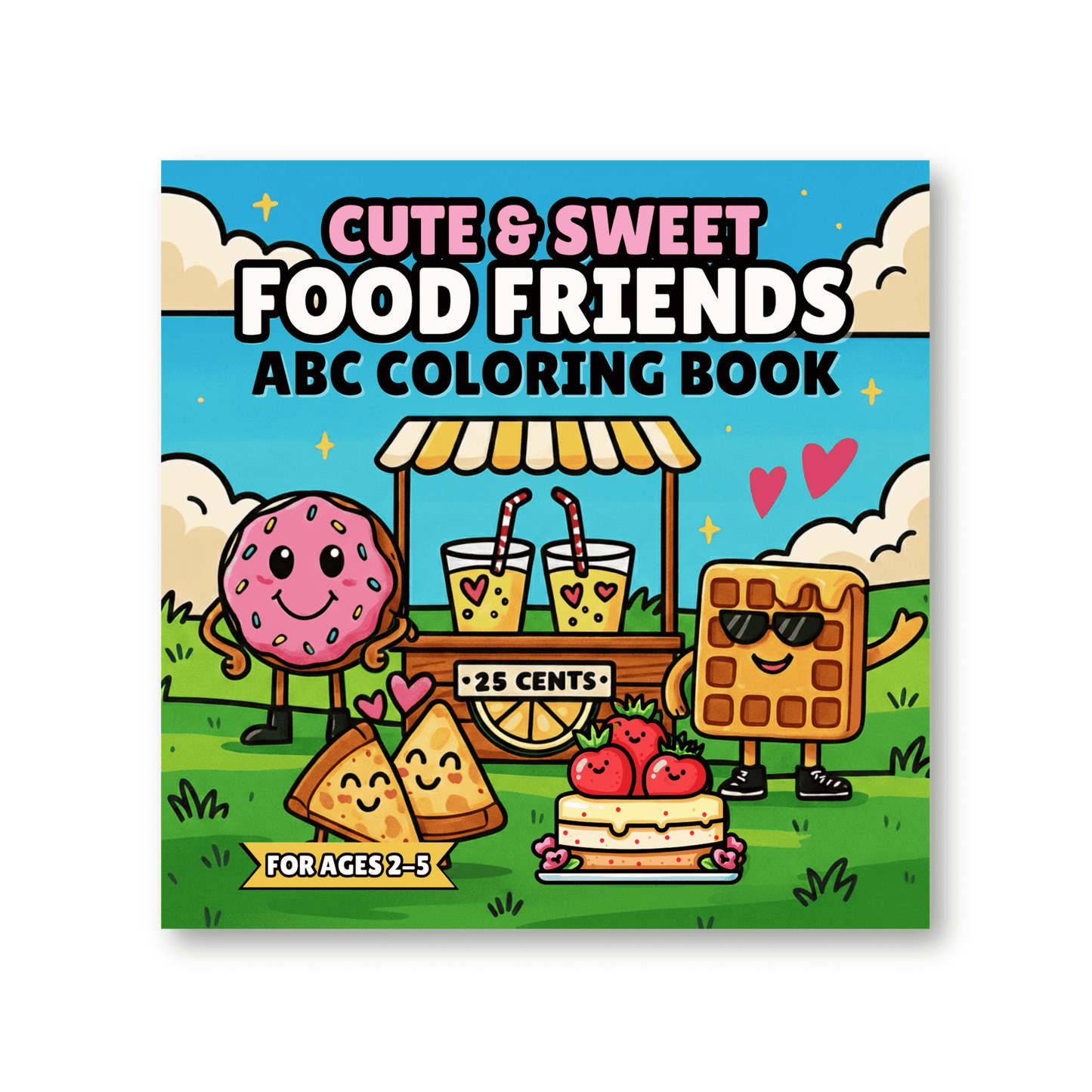 Cute & Sweet Food Friends ABC Coloring Book